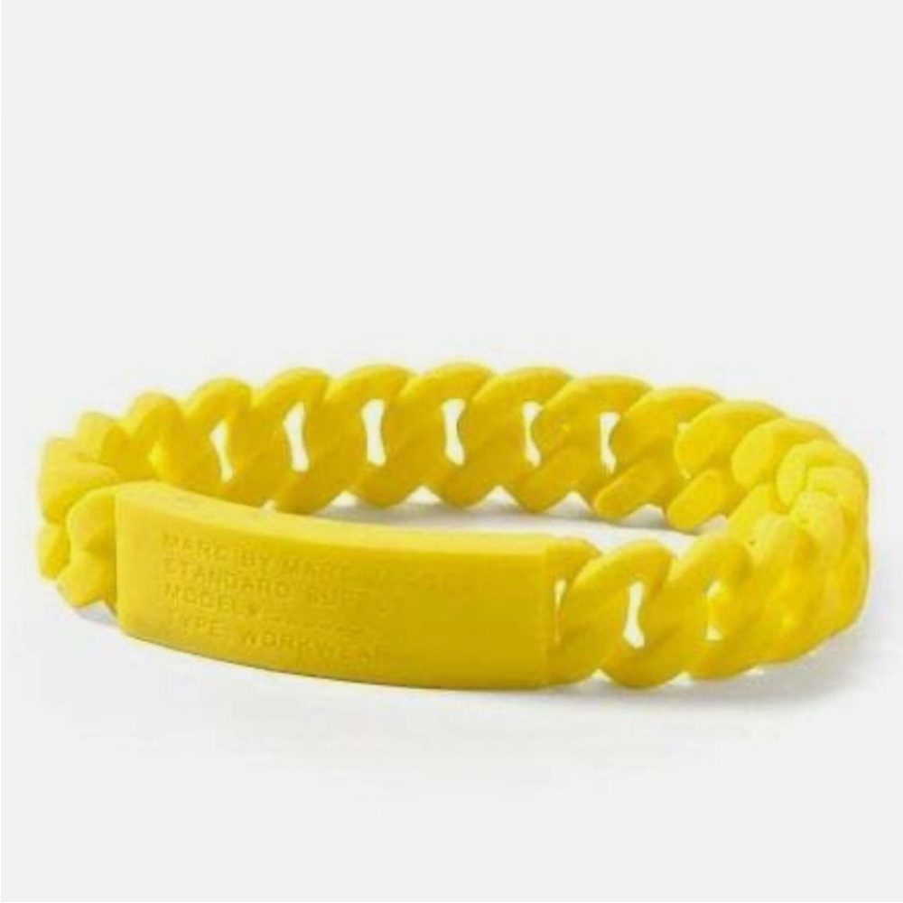Marc Jacobs yellow braided silicone rubber bracelet NWT